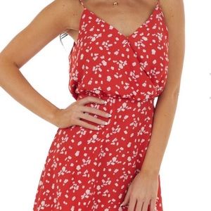 Red Orange LUSH mini dress, summer day date winner! Size small